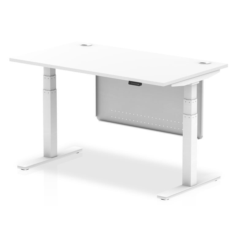 Air Height Adjustable Desk With Cable Ports With Steel Modesty Panel