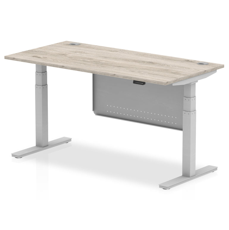 Air Height Adjustable Desk With Cable Ports With Steel Modesty Panel