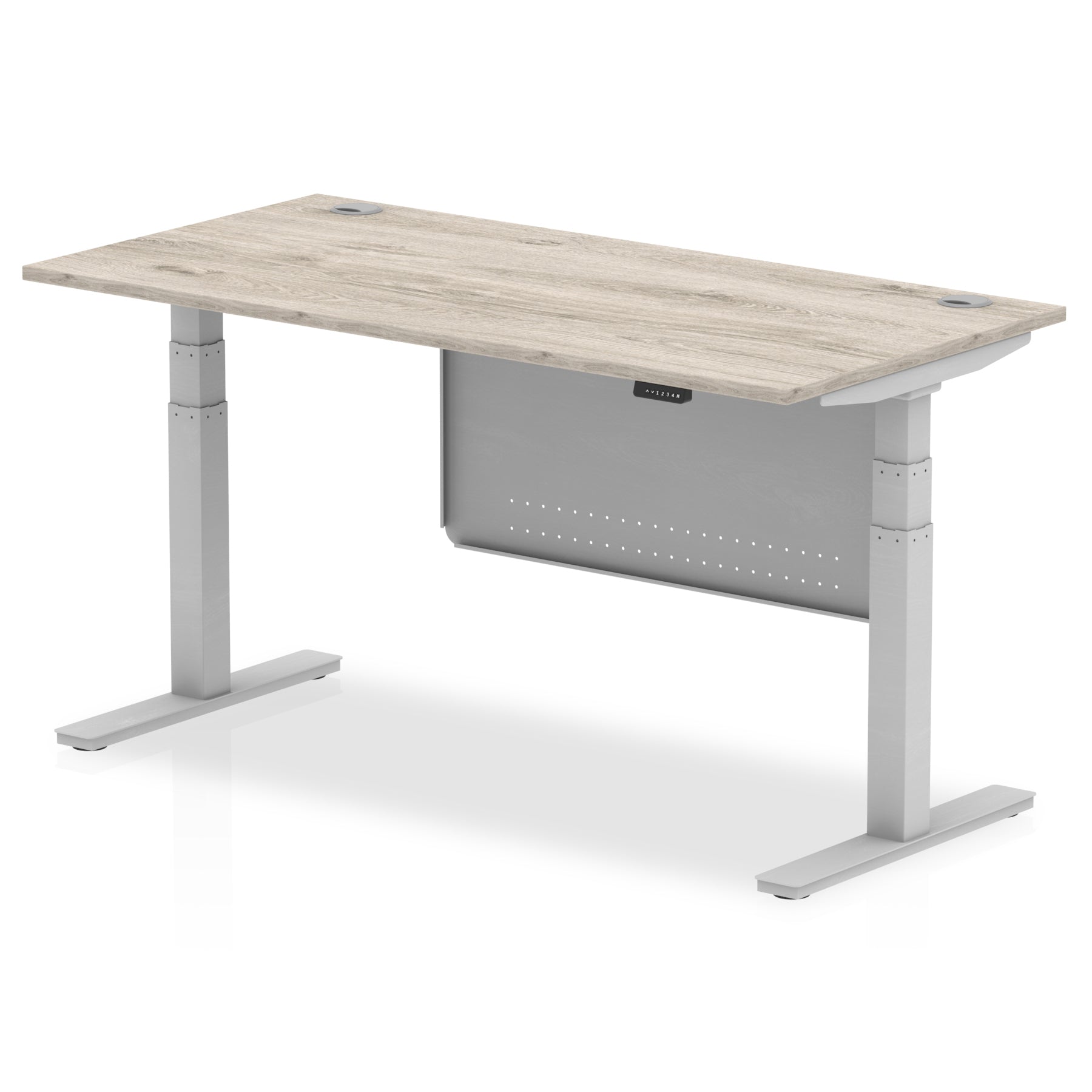 Air Height Adjustable Desk with Cable Ports with Steel Modesty Panel