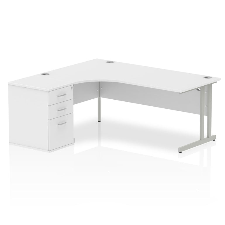 Impulse 1800mm Cantilever Left Crescent Desk Workstation