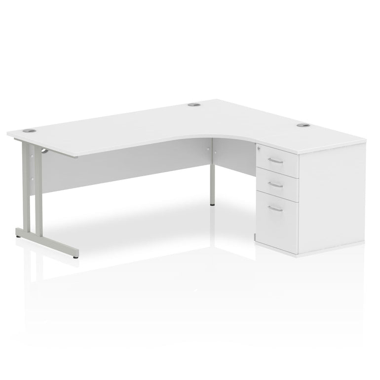 Impulse 1800mm Cantilever Right Crescent Desk Workstation