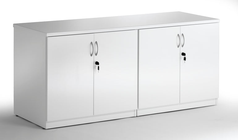 High Gloss Twin Cupboard With Credenza Top