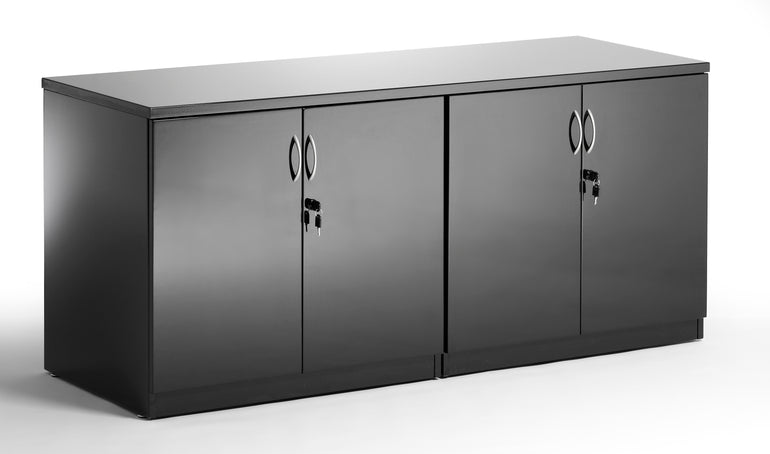 High Gloss Twin Cupboard With Credenza Top