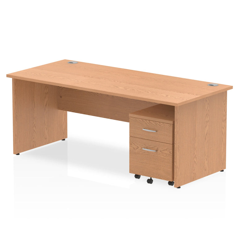 Impulse Panel End Straight Desk With Mobile Pedestal