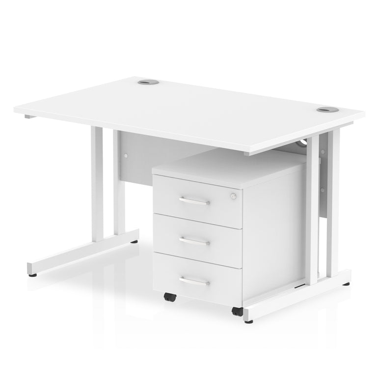 Impulse 1200mm Cantilever Straight Desk With Mobile Pedestal
