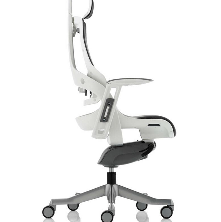 Zure High Back White Shell Mesh Executive Office Chair with Arms