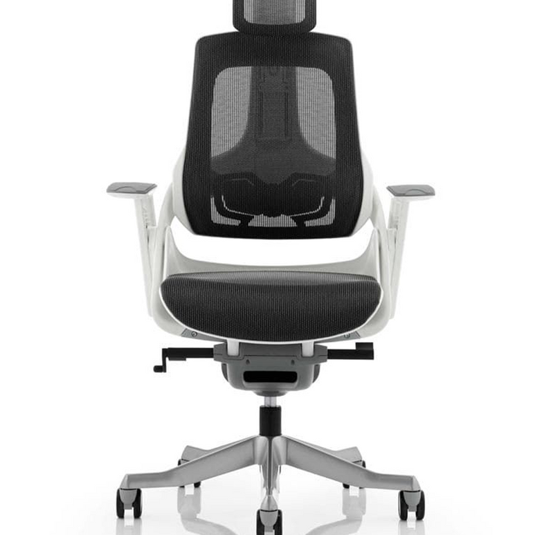 Zure High Back White Shell Mesh Executive Office Chair with Arms