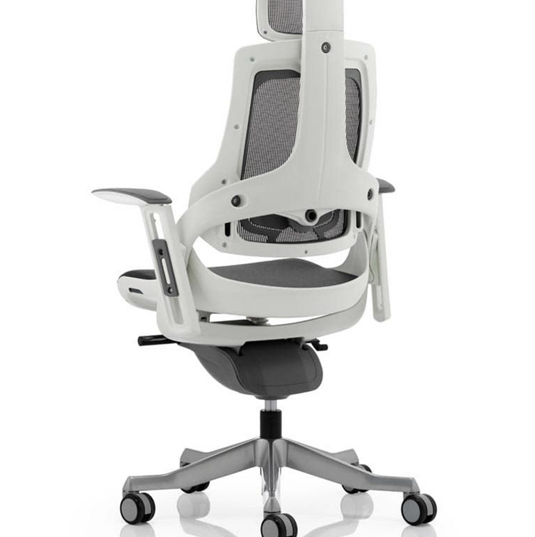 Zure High Back White Shell Mesh Executive Office Chair with Arms