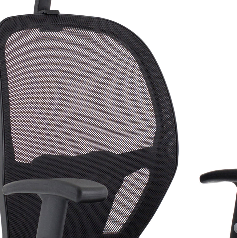 Denver High Mesh Back Black Task Operator Office Chair with Arms