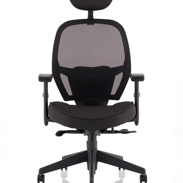 Denver High Mesh Back Black Task Operator Office Chair with Arms