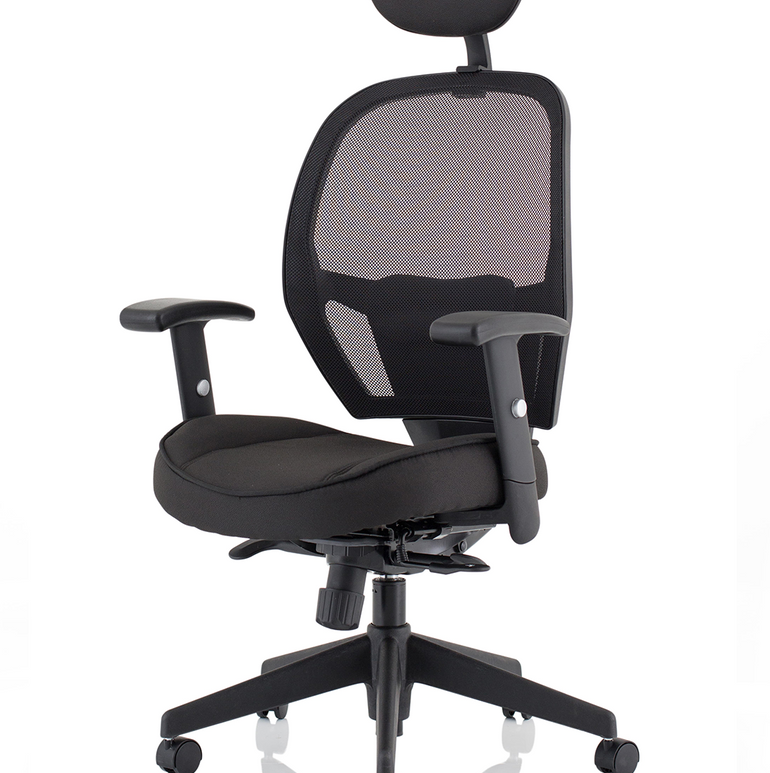 Denver High Mesh Back Black Task Operator Office Chair with Arms