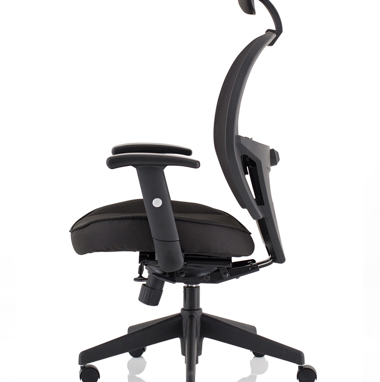 Denver High Mesh Back Black Task Operator Office Chair with Arms