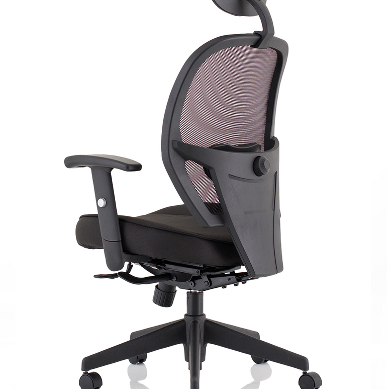 Denver High Mesh Back Black Task Operator Office Chair with Arms