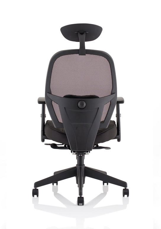 Denver High Mesh Back Black Task Operator Office Chair with Arms