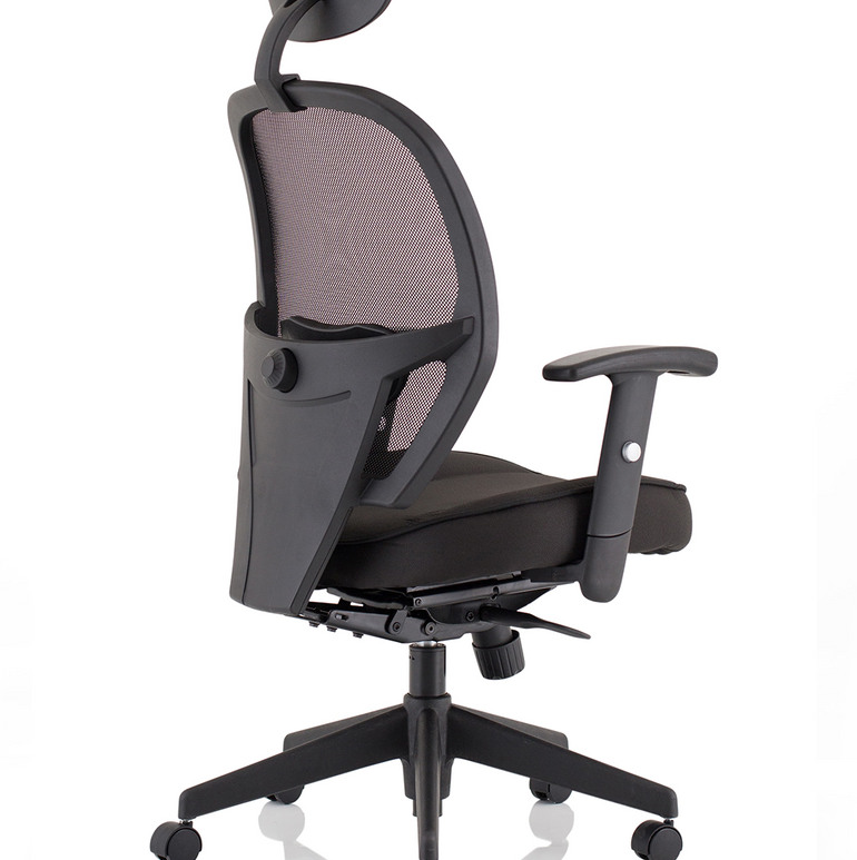 Denver High Mesh Back Black Task Operator Office Chair with Arms