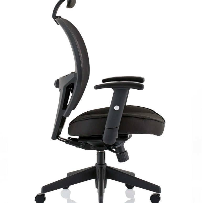 Denver High Mesh Back Black Task Operator Office Chair with Arms