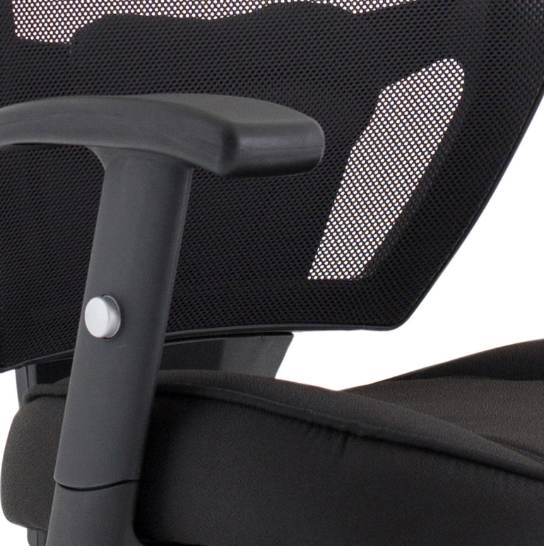 Denver High Mesh Back Black Task Operator Office Chair with Arms