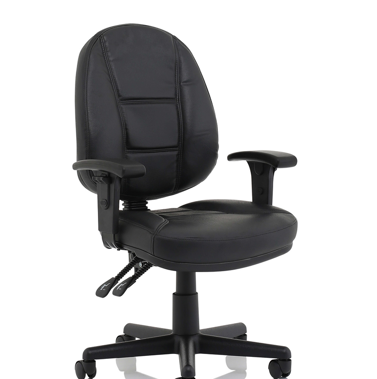 Jackson Medium Back Black Leather Task Operator Office Chair