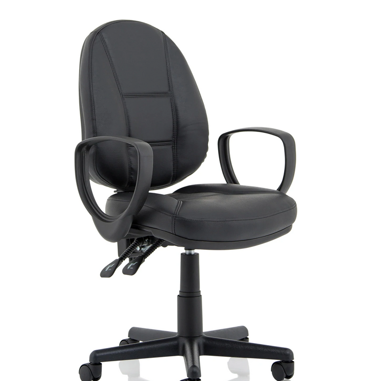 Jackson Medium Back Black Leather Task Operator Office Chair