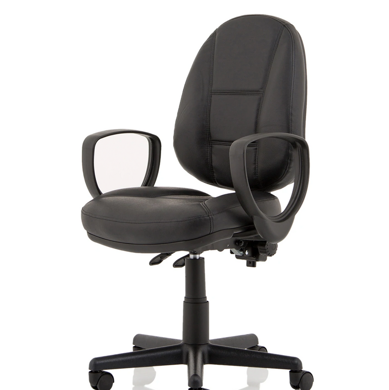 Jackson Medium Back Black Leather Task Operator Office Chair