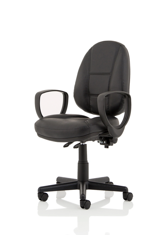 Jackson Medium Back Black Leather Task Operator Office Chair