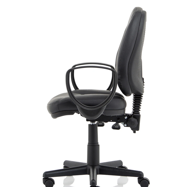 Jackson Medium Back Black Leather Task Operator Office Chair