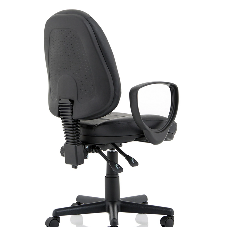 Jackson Medium Back Black Leather Task Operator Office Chair