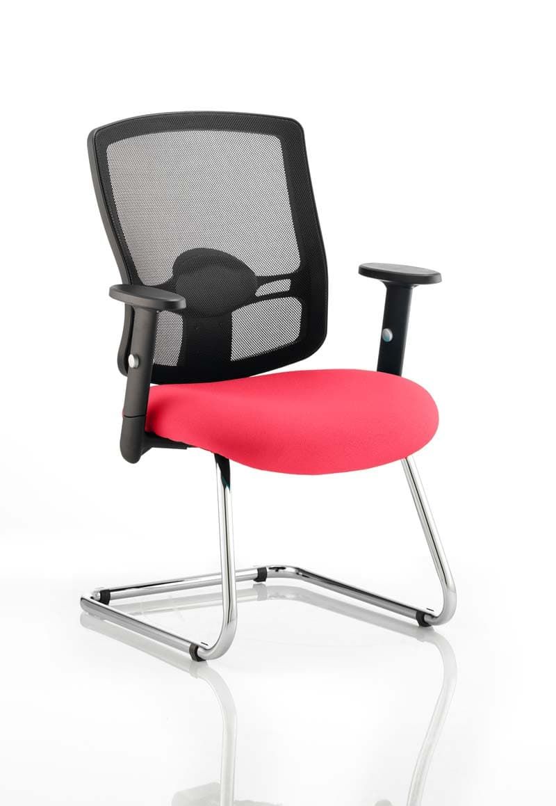 Portland Mesh Back Cantilever Visitor Chair with Arms