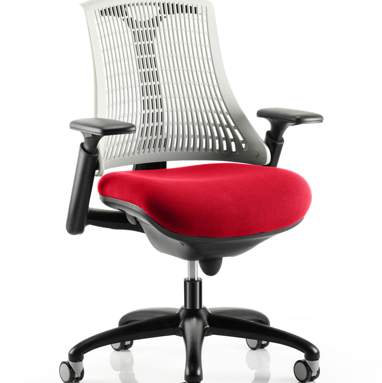 Flex Medium Back Black Frame Task Operator Office Chair with Arms