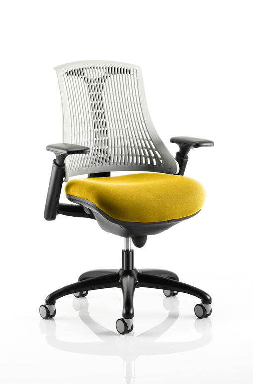Flex Medium Back Black Frame Task Operator Office Chair with Arms