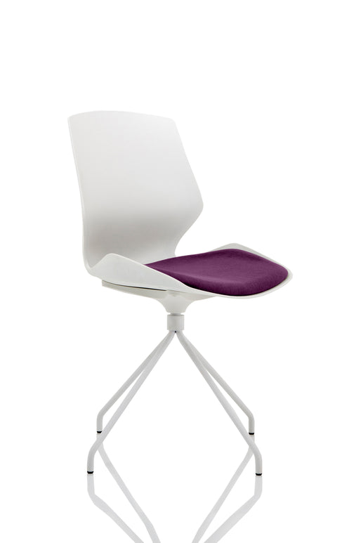 Florence Spindle White Frame Fabric Seat Visitor Chair