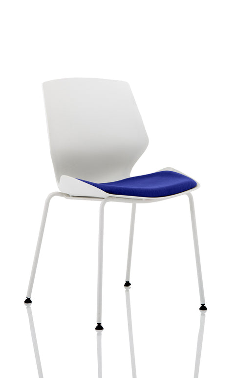Florence White Frame Fabric Seat Visitor Chair