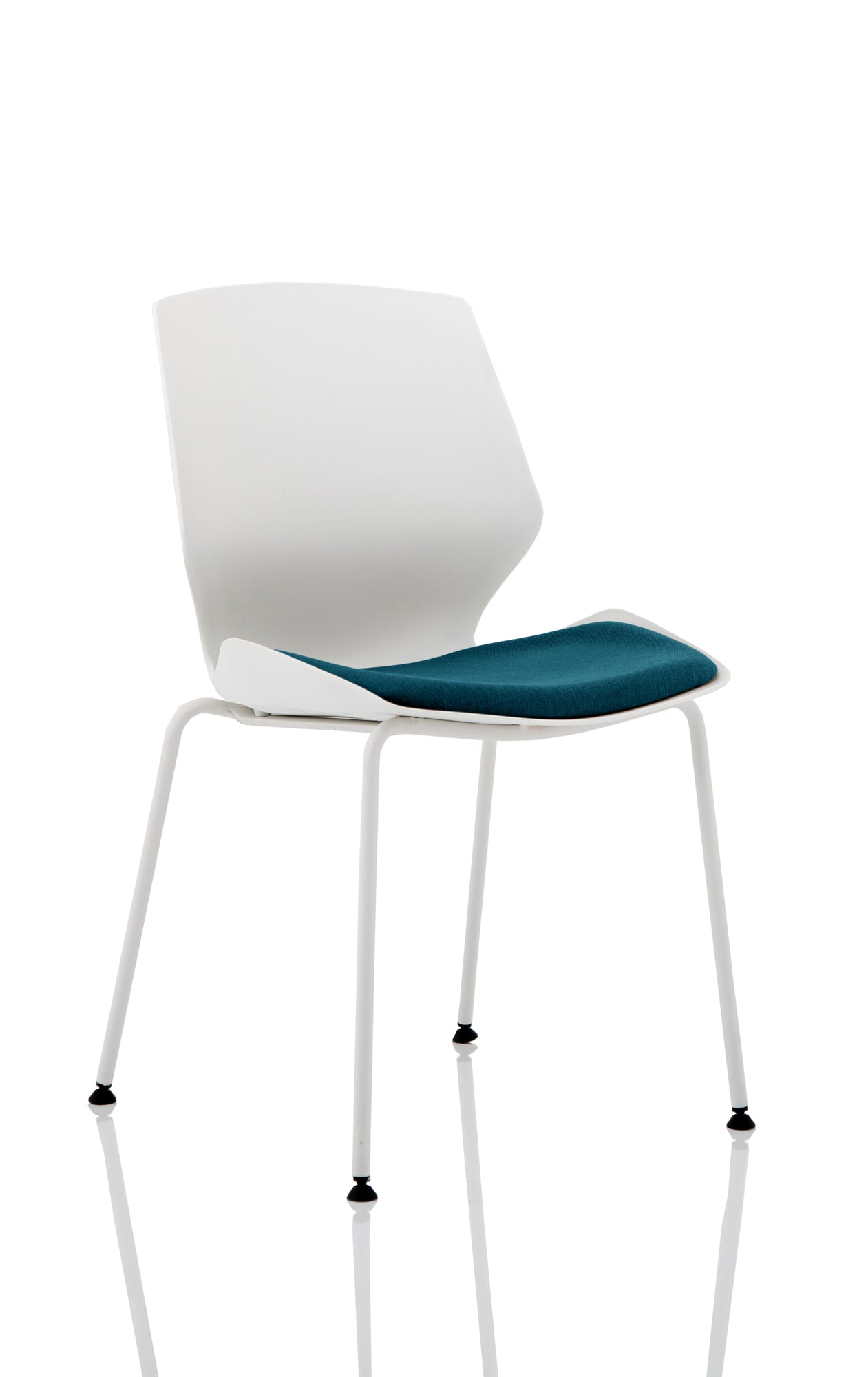 Florence White Frame Fabric Seat Visitor Chair