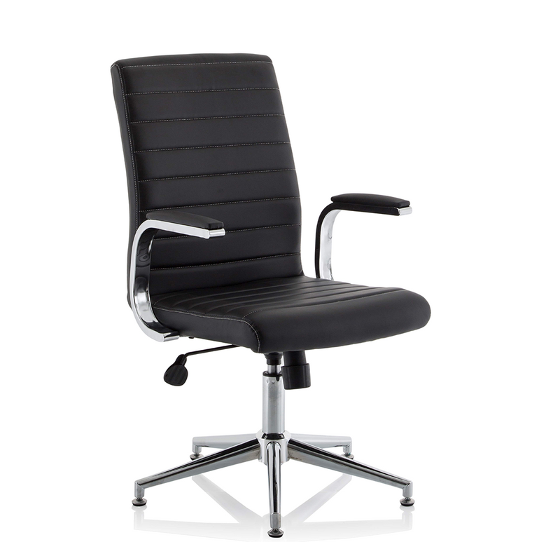 Ezra Medium Back Leather Executive Office Chair with Arms