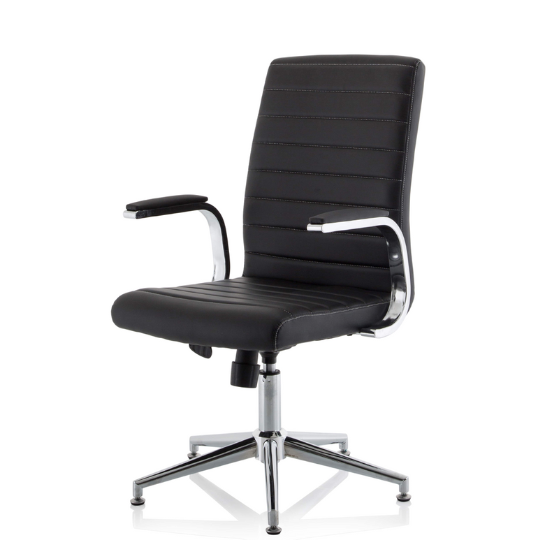 Ezra Medium Back Leather Executive Office Chair with Arms