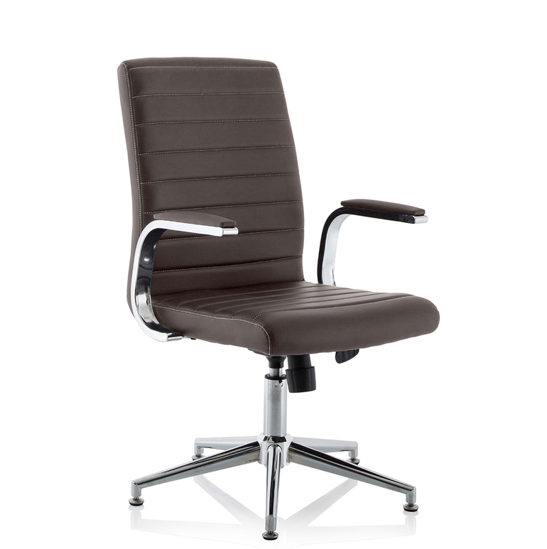 Ezra Medium Back Leather Executive Office Chair with Arms