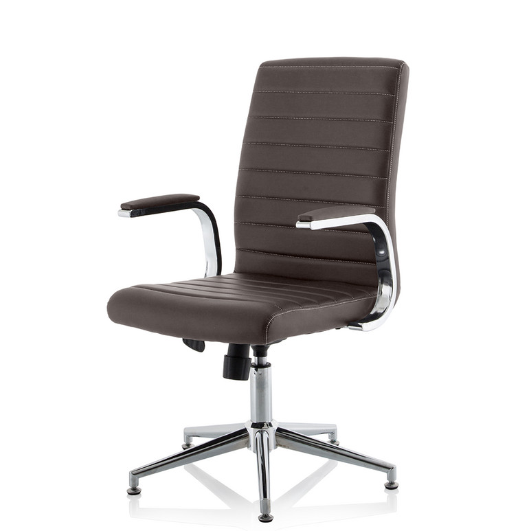 Ezra Medium Back Leather Executive Office Chair with Arms