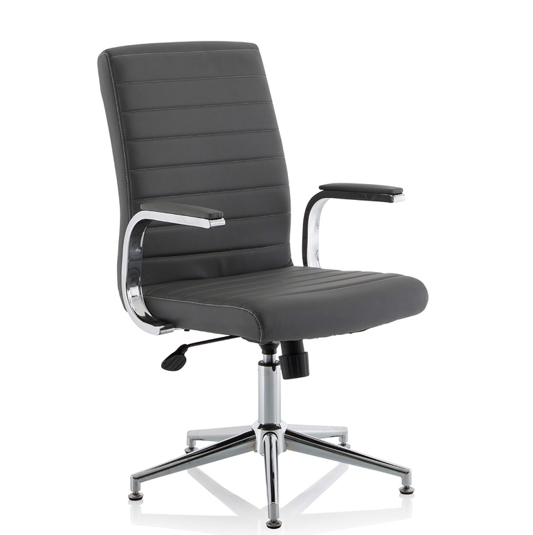 Ezra Medium Back Leather Executive Office Chair with Arms
