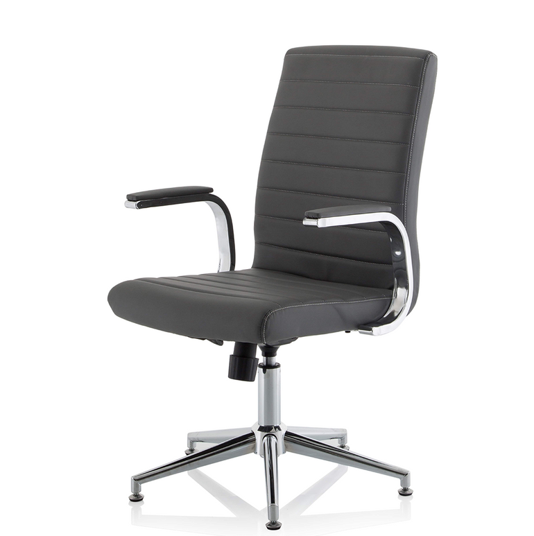 Ezra Medium Back Leather Executive Office Chair with Arms