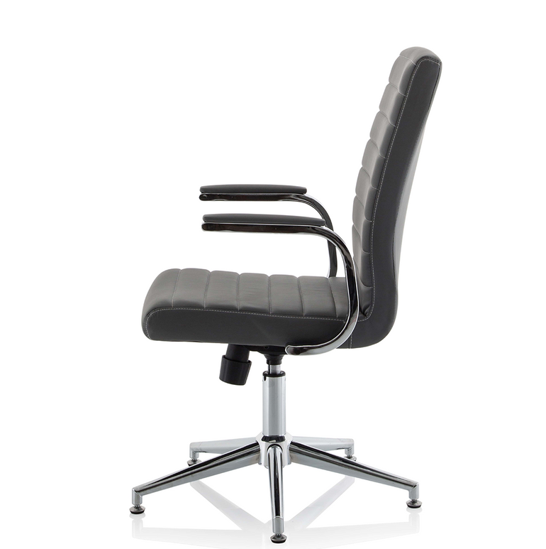 Ezra Medium Back Leather Executive Office Chair with Arms