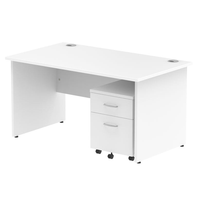 Impulse Panel End Straight Desk With Mobile Pedestal
