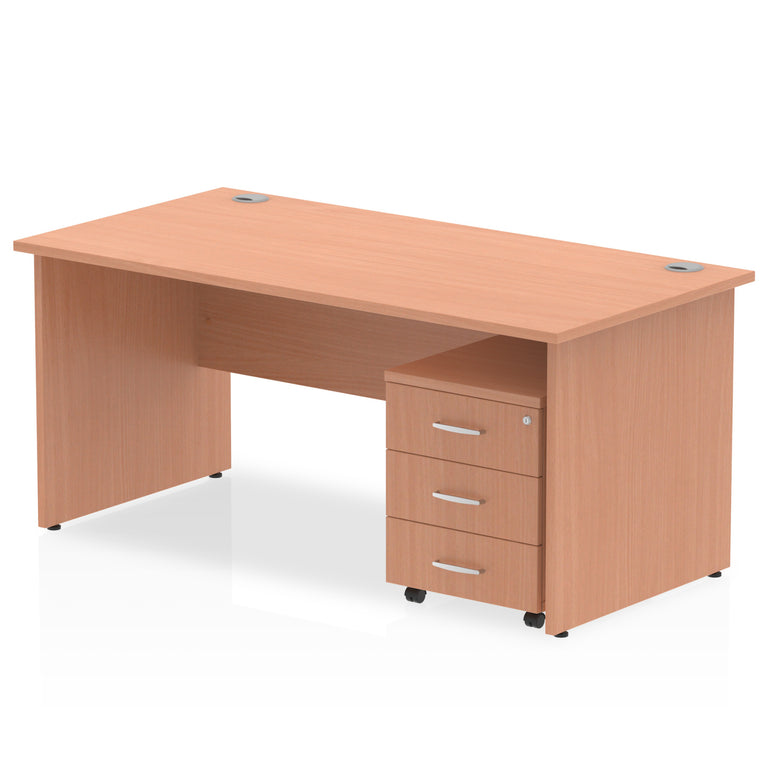Impulse Panel End Straight Desk With Mobile Pedestal