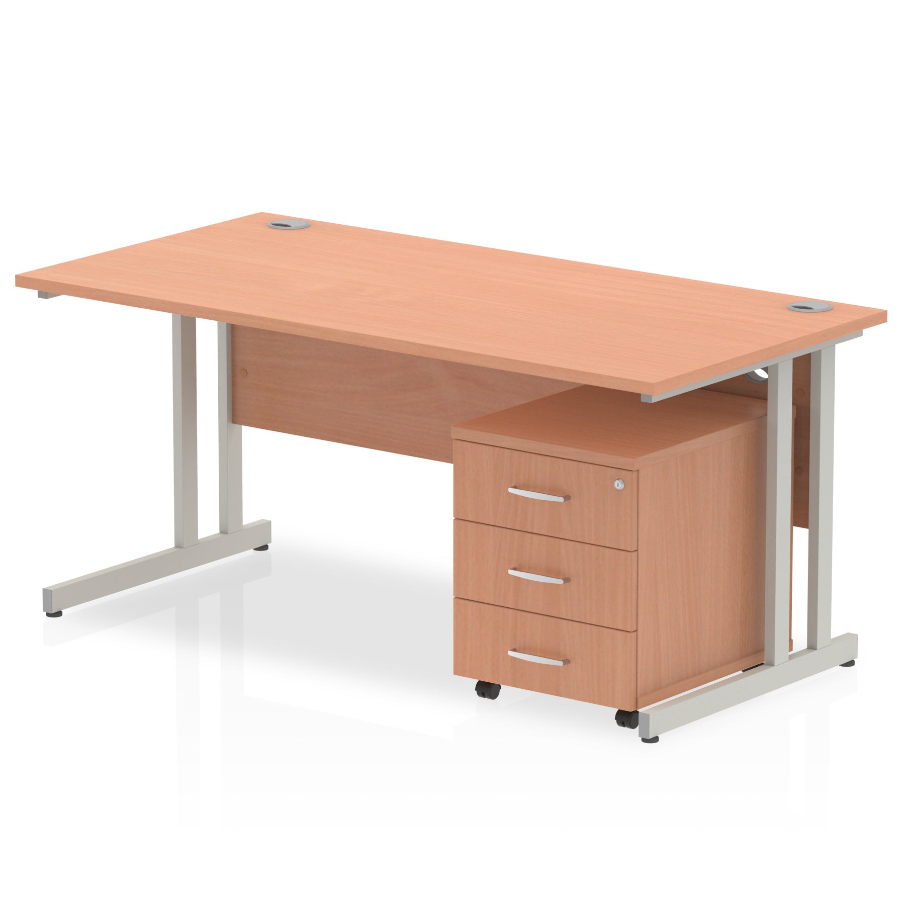 Impulse 1800mm Cantilever Straight Desk With Mobile Pedestal