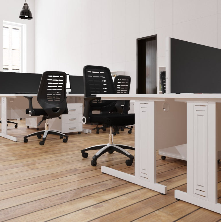Impulse 1200mm Straight Desk Cable Managed Leg
