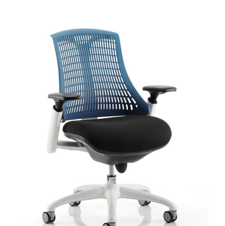 Flex Medium Back Black Frame Task Operator Office Chair with Arms