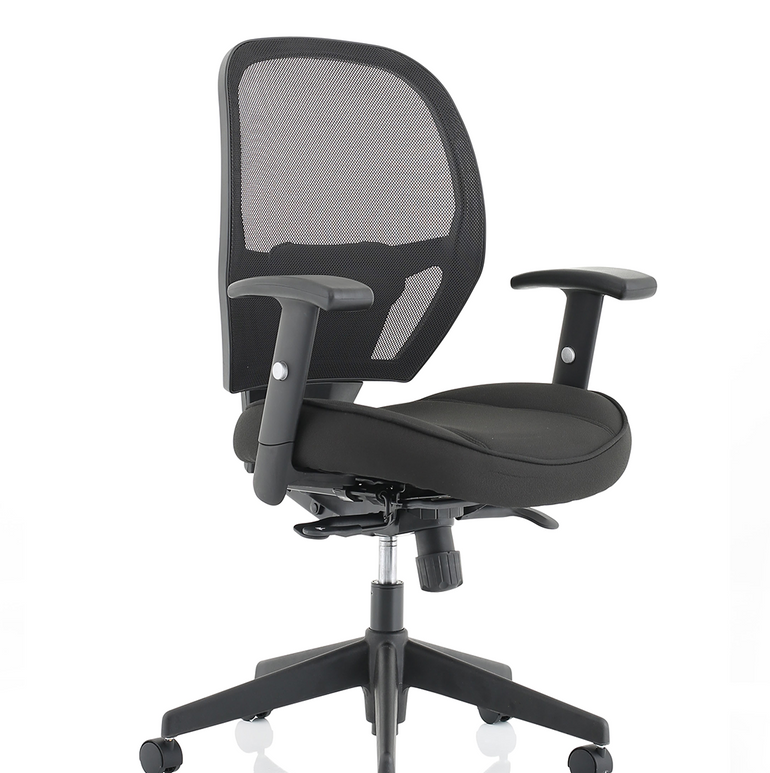 Denver High Mesh Back Black Task Operator Office Chair with Arms