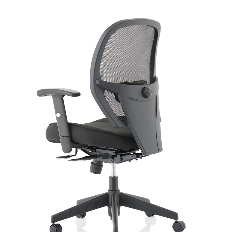 Denver High Mesh Back Black Task Operator Office Chair with Arms