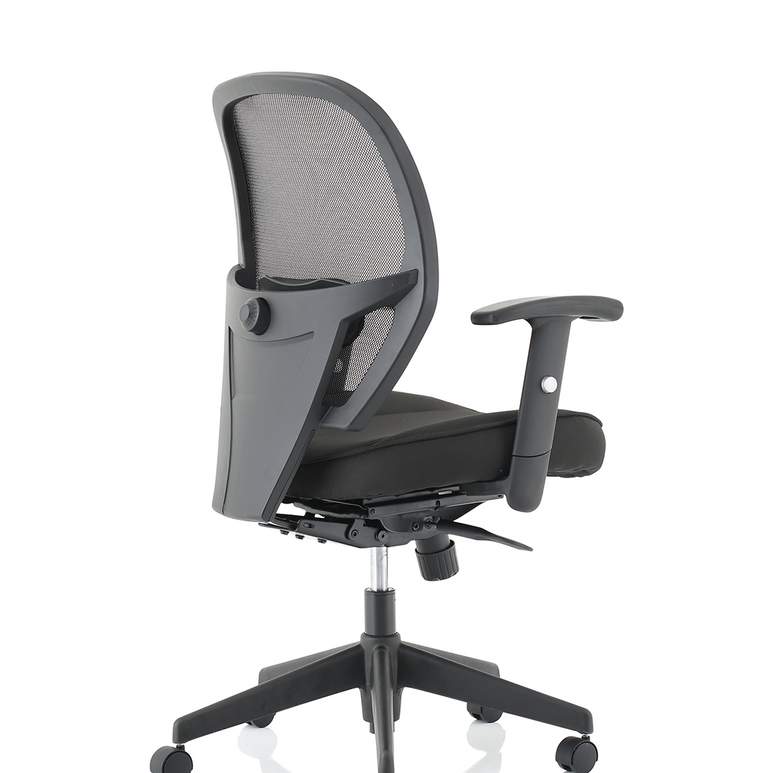 Denver High Mesh Back Black Task Operator Office Chair with Arms