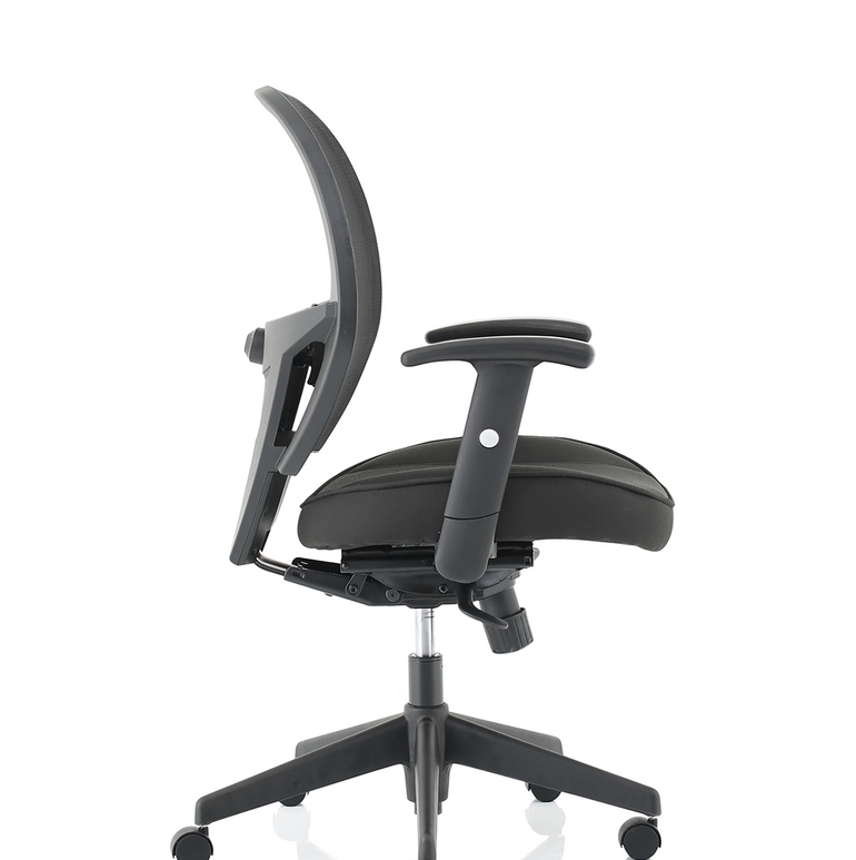Denver High Mesh Back Black Task Operator Office Chair with Arms
