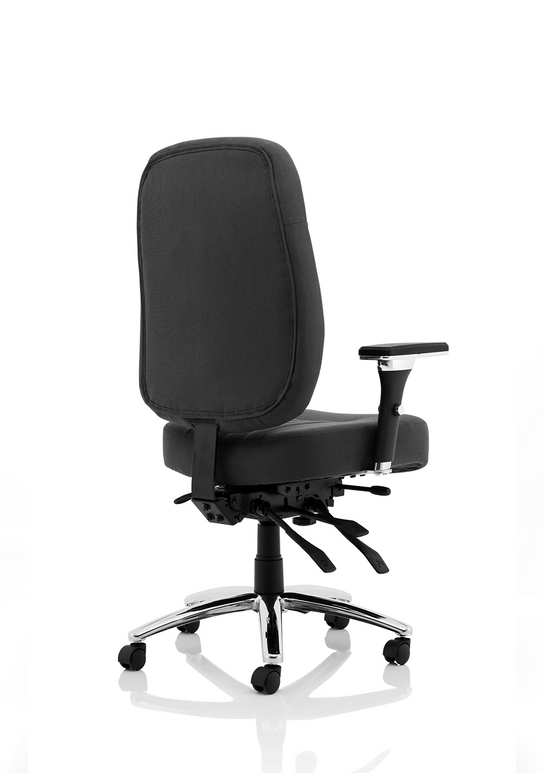 Barcelona Deluxe High Back Task Operator Office Chair with Arms in Sumptuous Blue Fabric